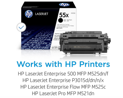HP CE255X (55X) High-Yield Black Toner Cartridge