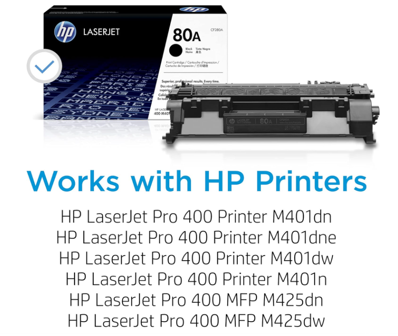 HP 80A (CF280A) Standard‑Yield Black Toner Cartridge